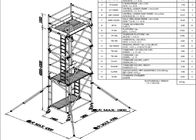 Башня ремонтины стабилизированных стальных систем лесов алюминиевая мобильная облегченная